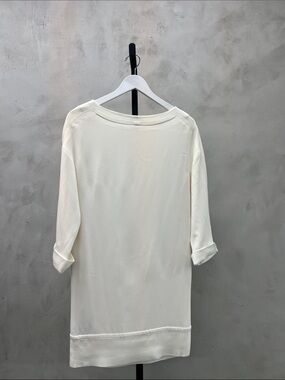 Faconnable Cream Boatneck Tunic Top
